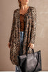 Print Colorblock Long Cardigan